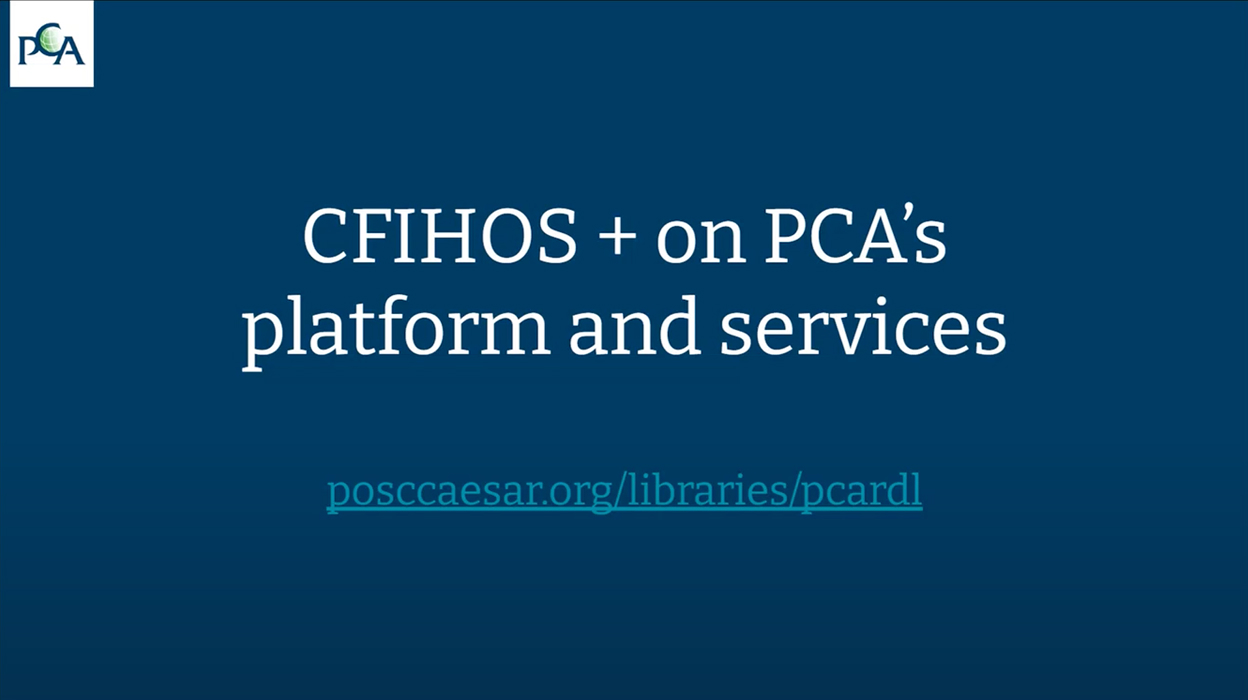 CFIHOS+ on PCA's platform and services